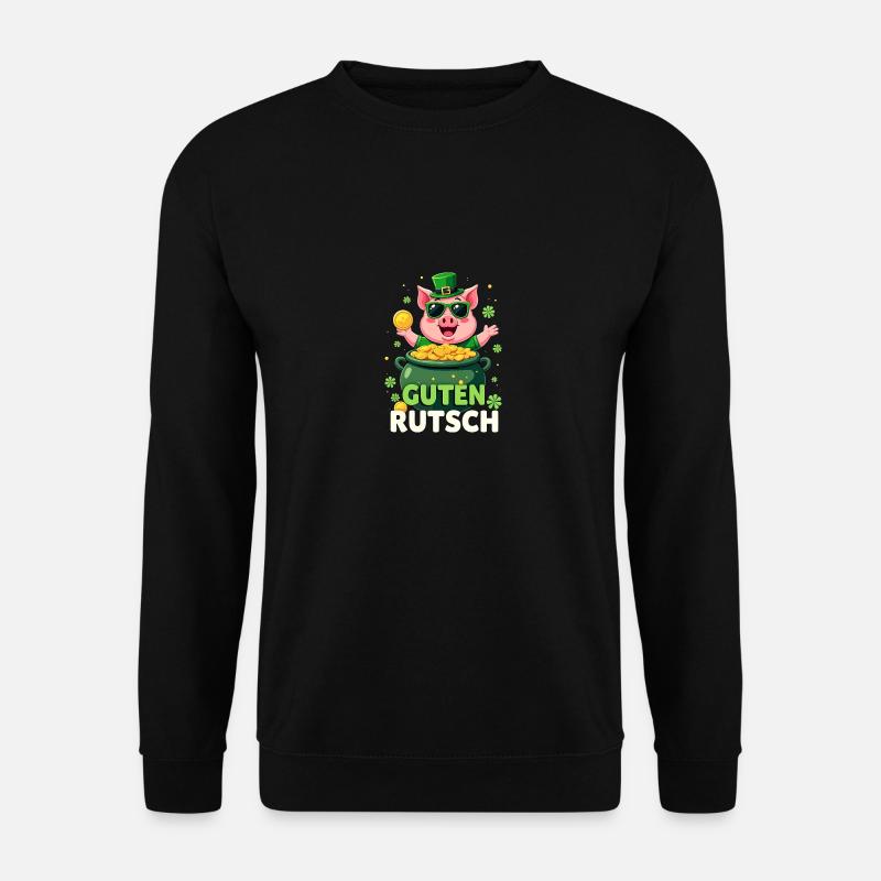 Silvester - Glücksschwein Neujahr - Unisex Pullover - Schwarz