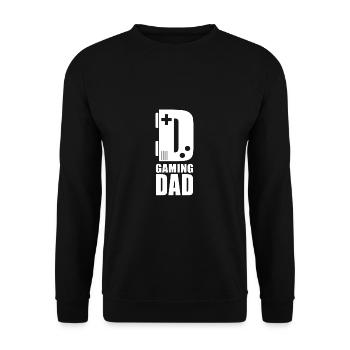 Gaming Dad Vatertag Gamer Dad - Unisex Pullover - Schwarz - Vorne - Alina (178cm) & Michal (187cm)