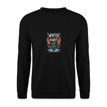 Der Winter verlangt immer nach Mondritualen Design - Unisex Pullover - Schwarz - Vorne - Alina (178cm) & Michal (187cm)