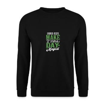 Corned Beefs Make St Patricks Day Magical - Unisex Sweatshirt - black - Front - Alina (178cm) & Michal (187cm)
