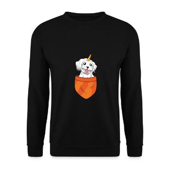 Rottweiler dans la poche chiot animal de compagnie amour - Sweat-shirt Unisexe - noir - Devant - Alina (178cm) & Michal (187cm)