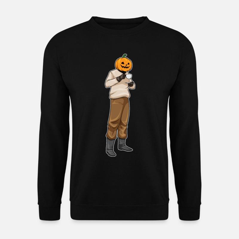 Jack O Lantern Halloween Kaffee - Unisex Pullover - Schwarz