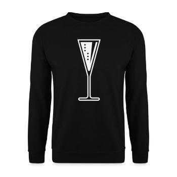 Glass Of Sparkling Wine (Funnel / Closed / White) - Unisex Sweatshirt - black - Front - Alina (178cm) & Michal (187cm)