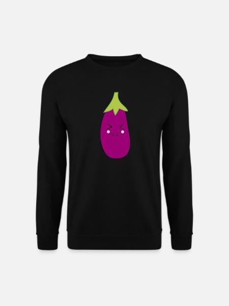 Kawaii Auberginen-Süßes Weihnachtsgeschenk - Unisex Pullover - Schwarz