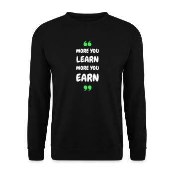 Plus vous apprenez, plus vous gagnez - Sweat-shirt Unisexe - noir - Devant - Alina (178cm) & Michal (187cm)