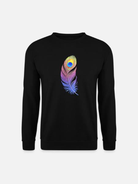 Plume Arc-en-ciel : Style et Créativité sur votre - Sweat-shirt Unisexe - noir