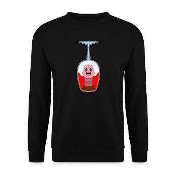 Wurm Red Wine - Unisex Sweatshirt - black - Front - Alina (178cm) & Michal (187cm)