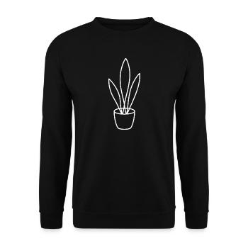 Plante en pot style minimaliste - Sweat-shirt Unisexe - noir - Devant - Alina (178cm) & Michal (187cm)