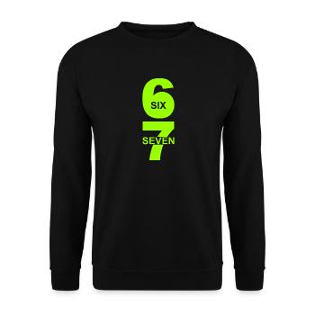 Six Seven - 67 - Typo - Meme - Basketball - 6-7 - Unisex Pullover - Schwarz - Vorne - Alina (178cm) & Michal (187cm)