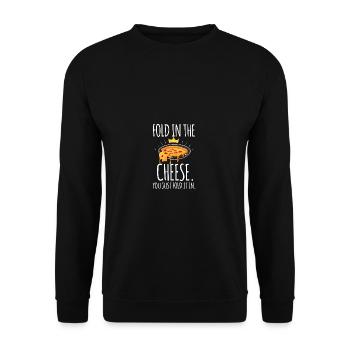 Lustige Falten Sie das Käsefutterliebhaber Spaß Fe - Unisex Pullover - Schwarz - Vorne - Alina (178cm) & Michal (187cm)