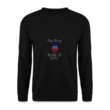 Haitian Pride Fingerprint - My Story beg - Unisex Sweatshirt - black - Front - Alina (178cm) & Michal (187cm)