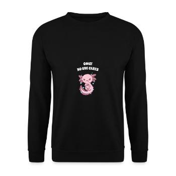 Omg nobody cares sarcastically, funny Sar - Unisex Sweatshirt - black - Front - Alina (178cm) & Michal (187cm)