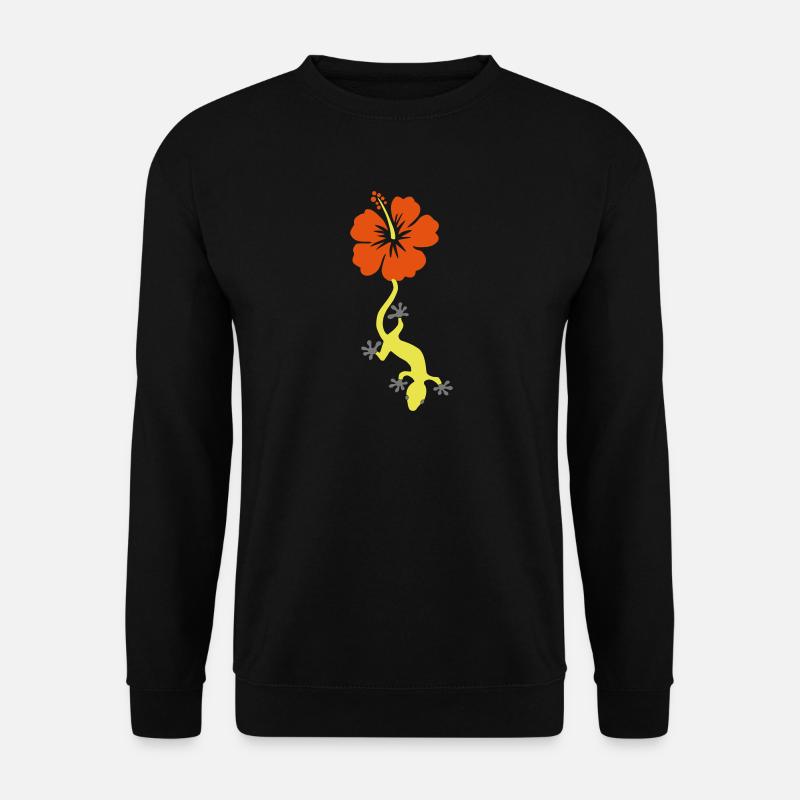 Lizard Hibiskus - Unisex Pullover - Schwarz