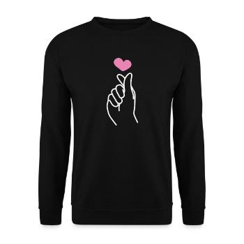 K Pop Finger Korean Pop K-Pop Snap musique cadeau - Sweat-shirt Unisexe - noir - Devant - Alina (178cm) & Michal (187cm)