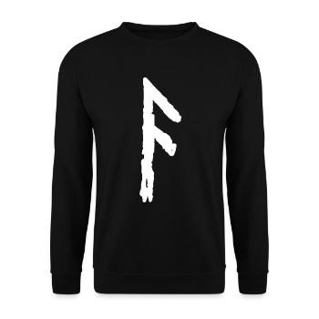 Elder Futhark Rune Ansuz - Letter A - Unisex Sweatshirt - black - Front - Alina (178cm) & Michal (187cm)