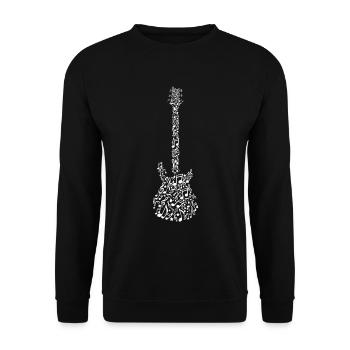 GUITARES MOTIF AVEC DES NOTES GUITARISTE GUITARISTE - Sweat-shirt Unisexe - noir - Devant - Alina (178cm) & Michal (187cm)
