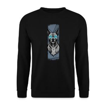 Steel Resolve: Pitbull's Azure Vigil - Unisex Sweatshirt - black - Front - Alina (178cm) & Michal (187cm)