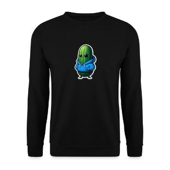 Süße Gurke - Unisex Pullover - Schwarz - Vorne - Alina (178cm) & Michal (187cm)