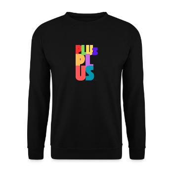 Buntes Design - PlusPlus - Unisex Pullover - Schwarz - Vorne - Alina (178cm) & Michal (187cm)
