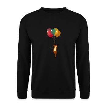 Otter With Balloons - Unisex Sweatshirt - black - Front - Alina (178cm) & Michal (187cm)