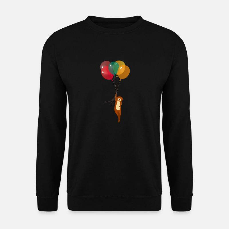 Otter With Balloons - Unisex Pullover - Schwarz