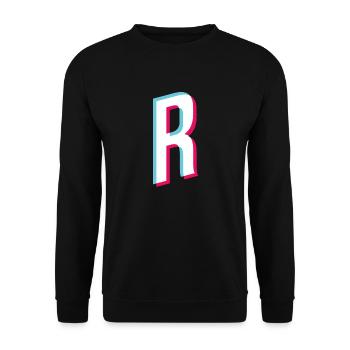 R - letter R - Unisex Sweatshirt - black - Front - Alina (178cm) & Michal (187cm)
