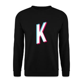 K - Letter K - Unisex Sweatshirt - black - Front - Alina (178cm) & Michal (187cm)