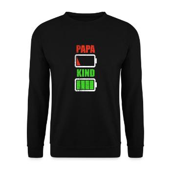 Dad father son child daughter birth gift - Unisex Sweatshirt - black - Front - Alina (178cm) & Michal (187cm)