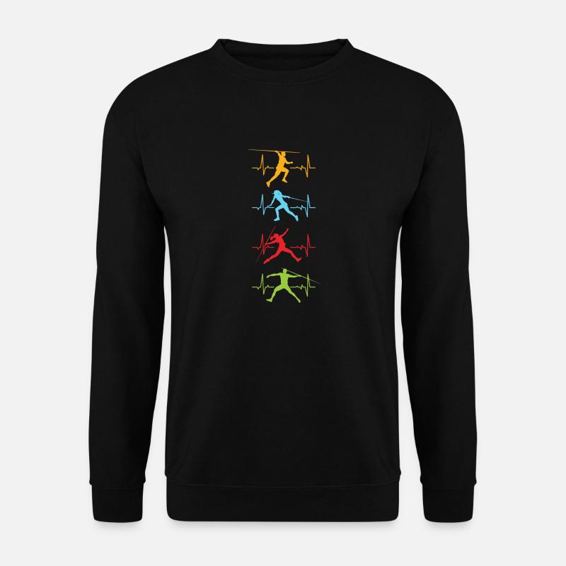 Track and Field Javelin Throwing Thrower Heartbeat - Unisex Pullover - Schwarz