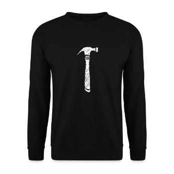 Hammer Scribbled Gift Idea - Unisex Sweatshirt - black - Front - Alina (178cm) & Michal (187cm)