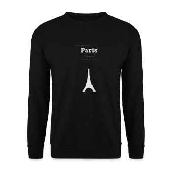 Paris Favorite City Memory Coordinates - Unisex Sweatshirt - black - Front - Alina (178cm) & Michal (187cm)