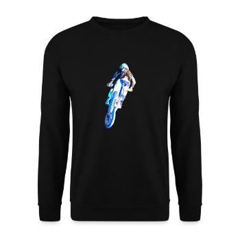 Motocross Racing T-Shirt Enduro T Shirt Supercross - Unisex Pullover - Schwarz - Vorne - Alina (178cm) & Michal (187cm)