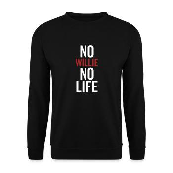 Kein Willie Kein Leben - Unisex Pullover - Schwarz - Vorne - Alina (178cm) & Michal (187cm)