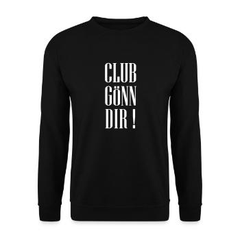 Club Gönn Dir weiss - Unisex Pullover - Schwarz - Vorne - Alina (178cm) & Michal (187cm)