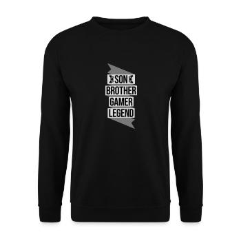 son brother gamer legend - Unisex Pullover - Schwarz - Vorne - Alina (178cm) & Michal (187cm)