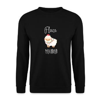 Fleece Navidad Schaaf Christmas Santa Claus - Unisex Sweatshirt - black - Front - Alina (178cm) & Michal (187cm)