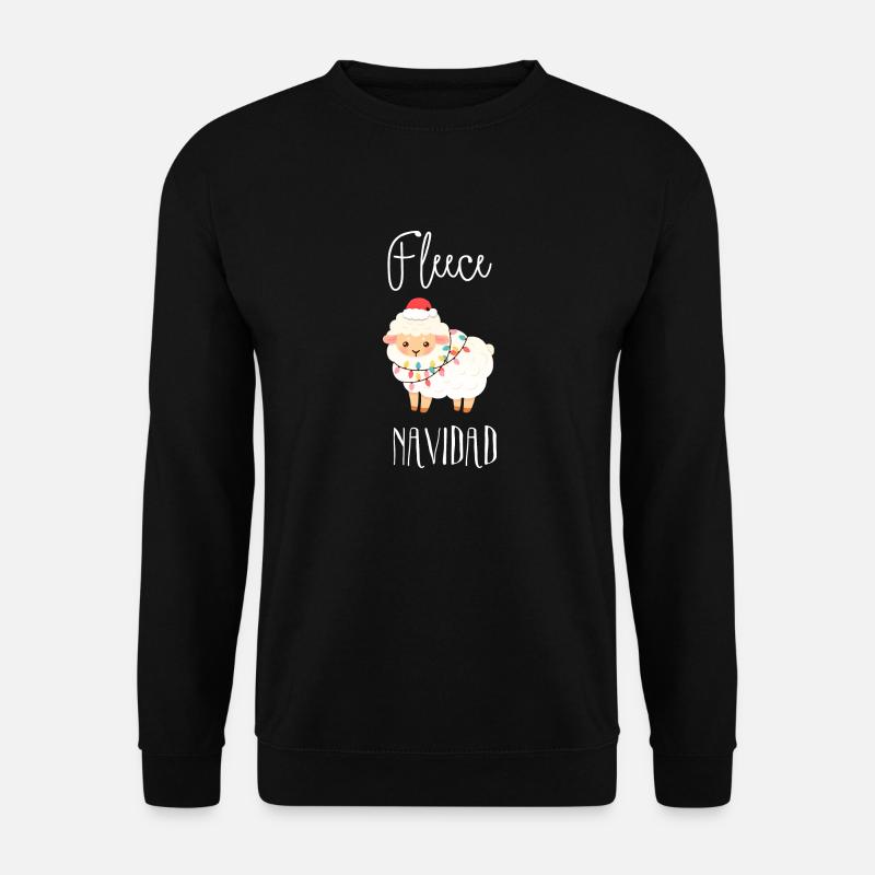 Fleece Navidad Schaaf Weihnachten Weihnachtsmann - Unisex Pullover - Schwarz