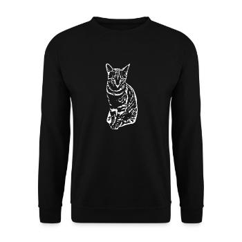 Chat Chaton Chat Chemise Cadeau - Sweat-shirt Unisexe - noir - Devant - Alina (178cm) & Michal (187cm)