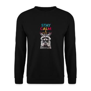 Meme Waschbär - Unisex Pullover - Schwarz - Vorne - Alina (178cm) & Michal (187cm)