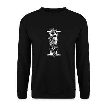 Lettre i floral noir et blanc - Sweat-shirt Unisexe - noir - Devant - Alina (178cm) & Michal (187cm)