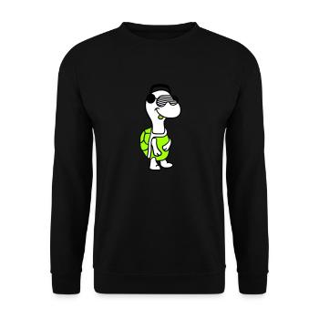 mignon cool DJ tortue fête club musique amusant - Sweat-shirt Unisexe - noir - Devant - Alina (178cm) & Michal (187cm)