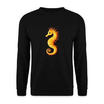 Seepferdchen - Unisex Pullover - Schwarz - Vorne - Alina (178cm) & Michal (187cm)