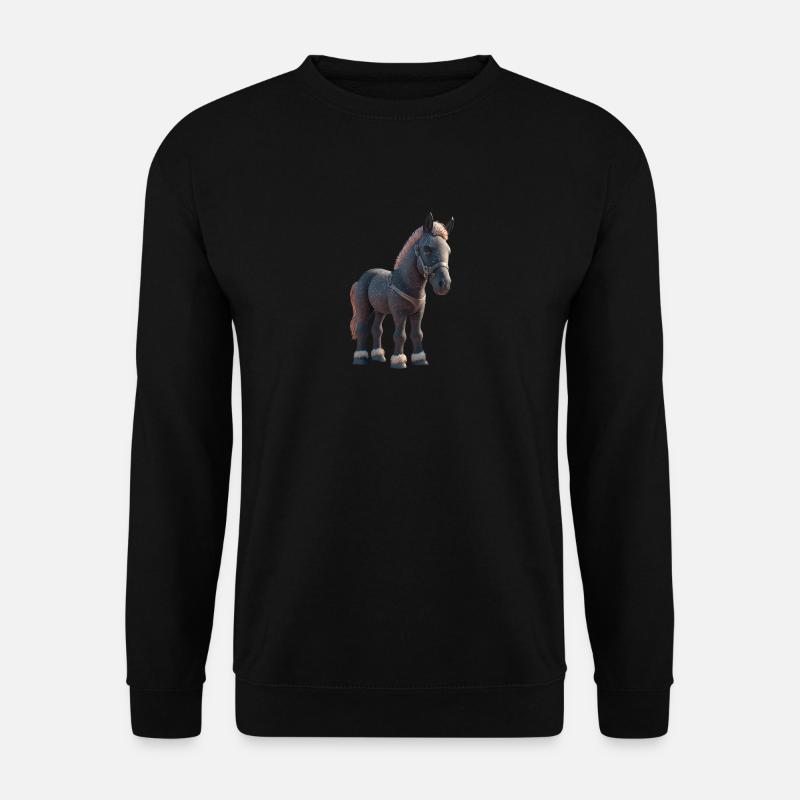 Cartoon Pferd - Unisex Pullover - Schwarz