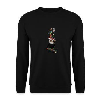 Birds Christmas Bird Blackbird Robin Sparrow - Unisex Sweatshirt - black - Front - Alina (178cm) & Michal (187cm)