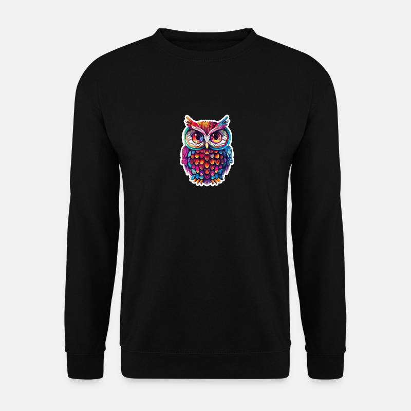 Cute Owl Kawaii Mascot - Unisex Sweatshirt - black