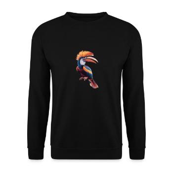 Lebendiges Spektrum-Finch - Unisex Pullover - Schwarz - Vorne - Alina (178cm) & Michal (187cm)