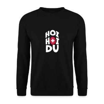 Hoi Hoi Du | Swiss German | Swiss dialect - Unisex Sweatshirt - black - Front - Alina (178cm) & Michal (187cm)