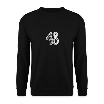 Numéro 18 blanc - Sweat-shirt Unisexe - noir - Devant - Alina (178cm) & Michal (187cm)