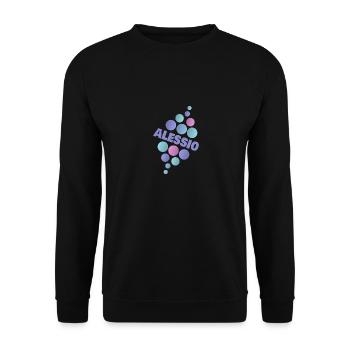 Haustier für Alessio Vorname Tier - Unisex Pullover - Schwarz - Vorne - Alina (178cm) & Michal (187cm)