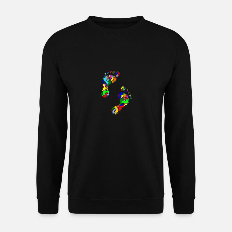 empreintes de pieds colorés - Sweat-shirt Unisexe - noir